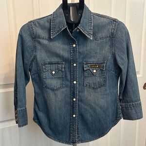 Lucky Brand Blue Denim Button Down Shirt